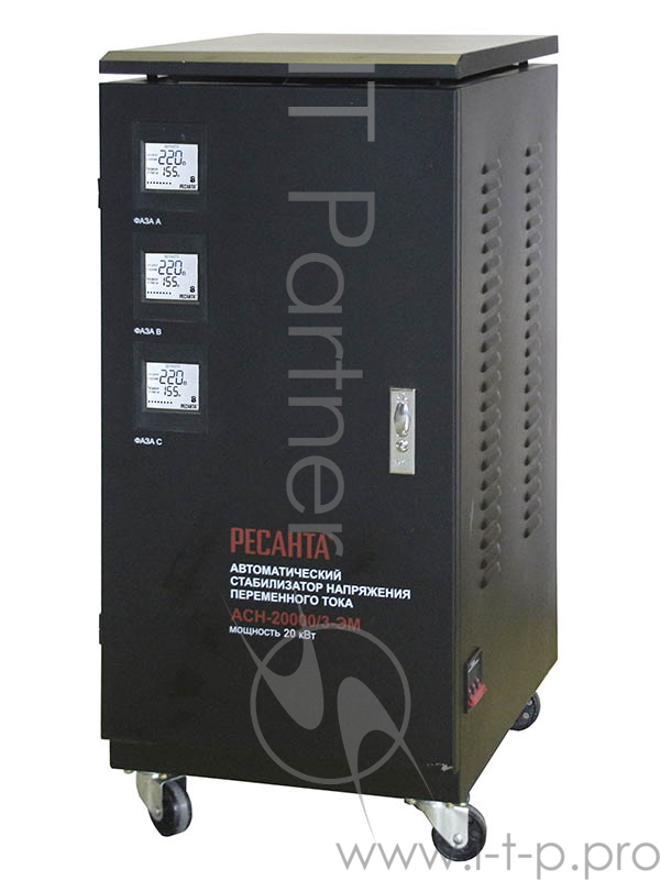 Стабилизатор напряжения Ресанта АСН-20000/3-ЭМ электромеханический трехфазный черный