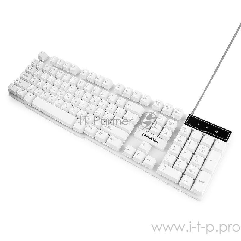 Клавиатуры, мыши Гарнизон Клавиатура GK-200, USB, белый, механизированные клавиши