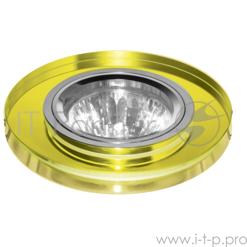 Светильник встраиваемый ESCADA ASTI GU5.3 001 CH/YL хром/желт.стекло 50Вт ГЛН/LED GU5.3