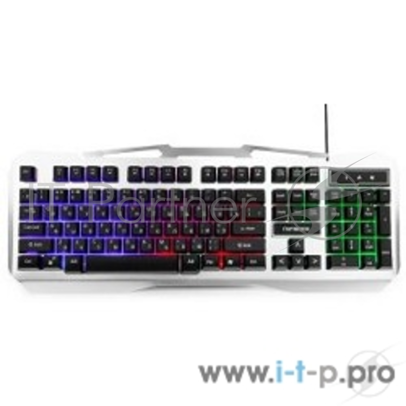 Клавиатуры, мыши Гарнизон Клавиатура игровая GK-500G, металл, подсветка, USB, черный/серый, антифантомные клавиши