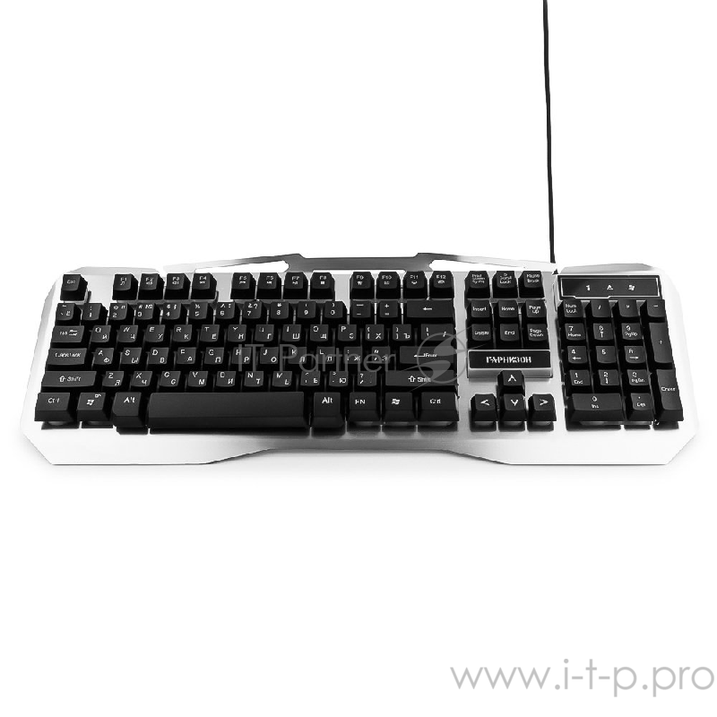 Клавиатуры, мыши Гарнизон Клавиатура игровая GK-500G, металл, подсветка, USB, черный/серый, антифантомные клавиши
