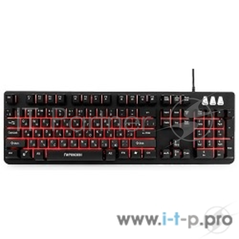 Клавиатуры, мыши Гарнизон Клавиатура игровая GK-300G, металл, 3 различные подсветки, USB, черный, антифантомные и мех