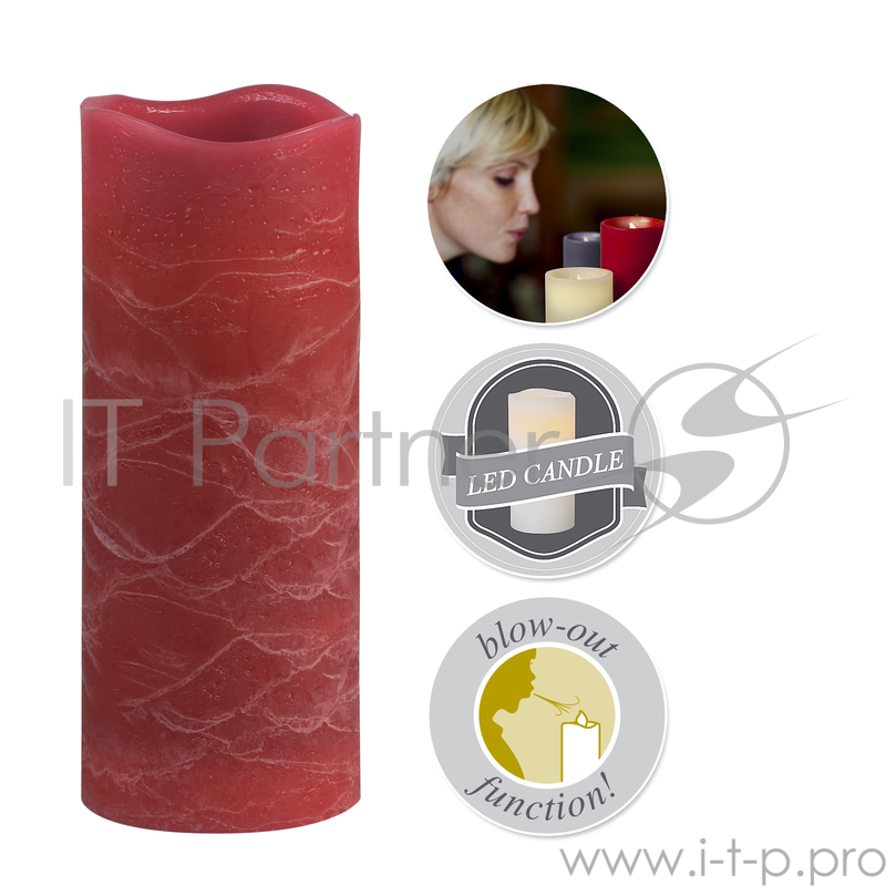 Светильник Ranex Свеча 200 мм красный 1хledх0.06Вт мембранный выключатель