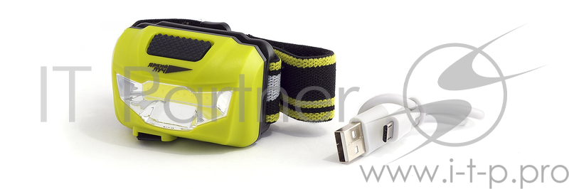 Фонарь ЯРКИЙ ЛУЧ LH-180 ACCU налобный светодиод COB 3W 180лм 2 режима аккум. Li-Po 1200mAh