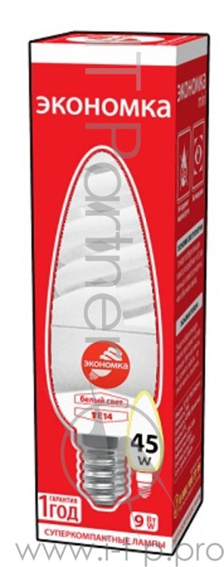 Лампа энергосберегающая ЭКОНОМКА LKsmT2SPC9wE1442eco (9 Вт, холодный свет, цоколь 14, спираль Т2)