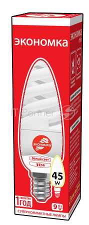 Лампа энергосберегающая ЭКОНОМКА LKsmT2SPC9wE1442eco (9 Вт, холодный свет, цоколь 14, спираль Т2)