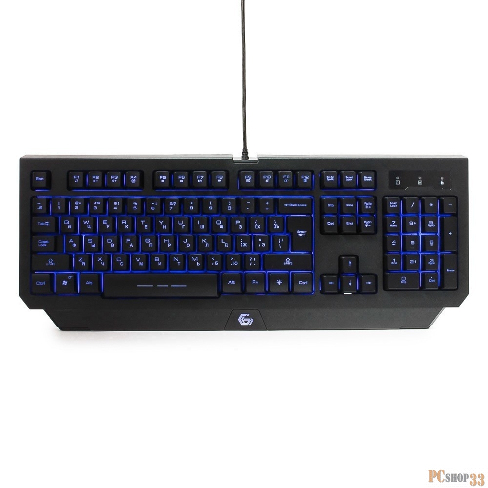 Клавиатура Клавиатура игровая Gembird KB-G300L черный USB {104 клавиши, подсветка 3 цвета, FN клавиши, кабель тканевый 1.75м}