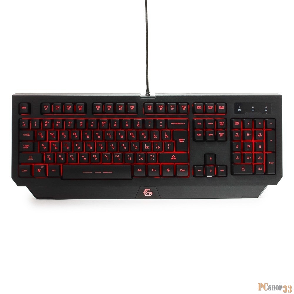 Клавиатура Клавиатура игровая Gembird KB-G300L черный USB {104 клавиши, подсветка 3 цвета, FN клавиши, кабель тканевый 1.75м}