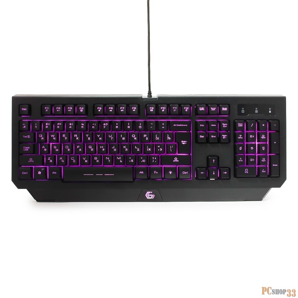 Клавиатура Клавиатура игровая Gembird KB-G300L черный USB {104 клавиши, подсветка 3 цвета, FN клавиши, кабель тканевый 1.75м}