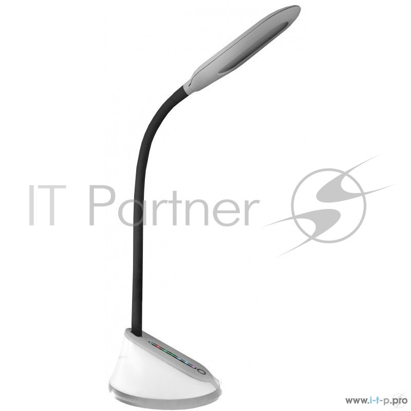 Светильник настольный Camelion KD-799 C03 серебро LED (Свет-к наст.,7 Вт,230В, сенс.вкл, 3 ур.ярк, RGB-подсветка)