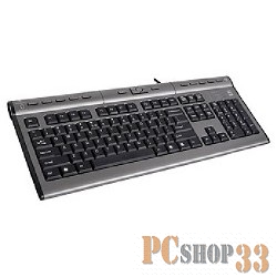 Клавиатура Keyboard A4Tech KLS-7MUU, USB, провод. кл-ра с USB портом (черно-серый). 94395