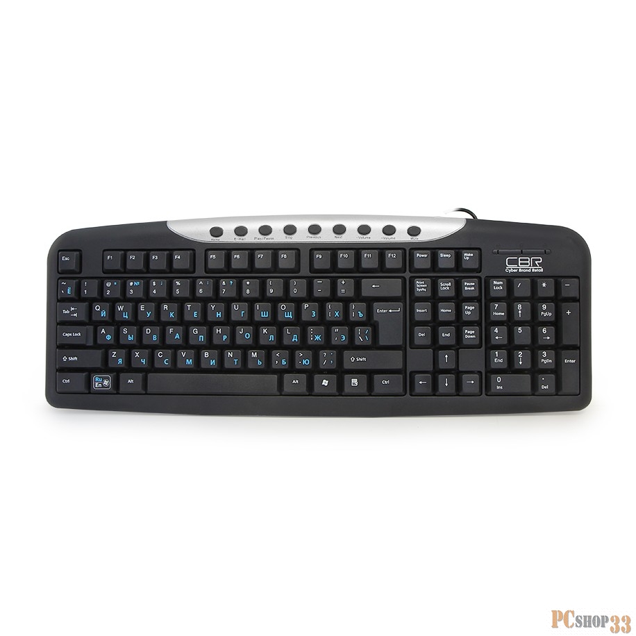 Клавиатура CBR KB 300M Silver USB, Клавиатура 107+9 доп. кл.