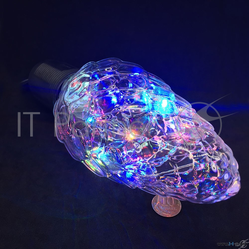 Espada Светодиодная (LED) лампа шишка разноцветная,Е27,3W (E-E27NYC3FC) (43209)