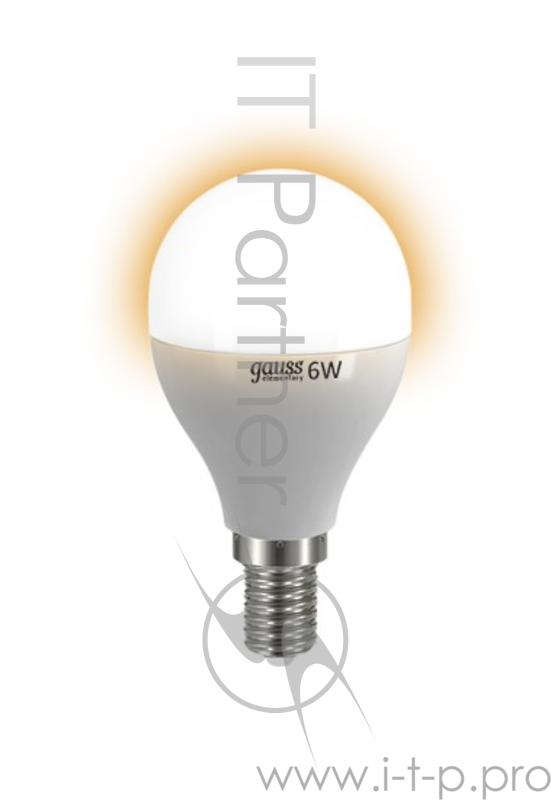 Лампа GAUSS LED Elementary Globe 6W E14 2700K арт.LD53116