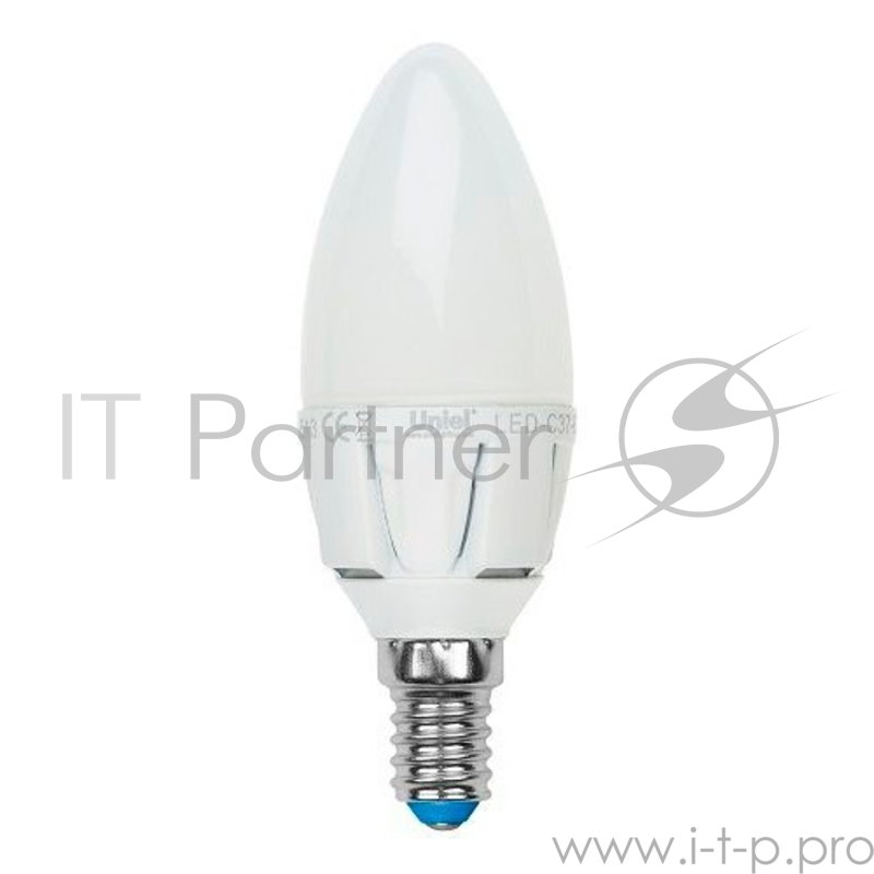 Лампа светодиодная UNIEL LED-C37-7W/NW/E14/FR PLP01WH форма ''свеча'' матовая palazzo белый