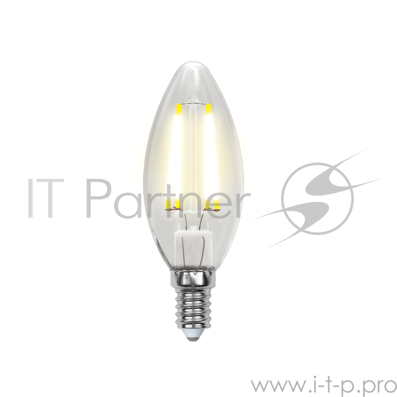 Лампа светодиодная UNIEL LED-C35-6W/WW/E14/CL PLS02WH E14 6Вт форма свеча прозрачная колба т.белый