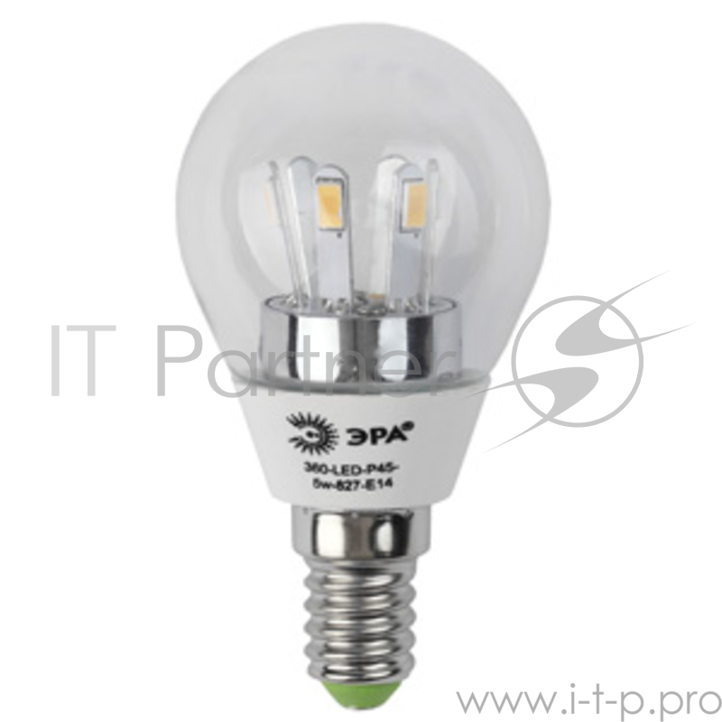 Лампа светодиодная ЭРА 360-LED P45-5w-827-E14 10/50/2400 5Вт Е14 420лм
