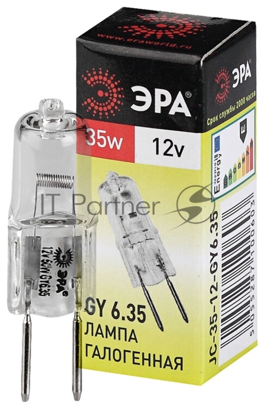 Лампа галогенная ЭРА GY6.35-JC-35W-12V (100/1000)