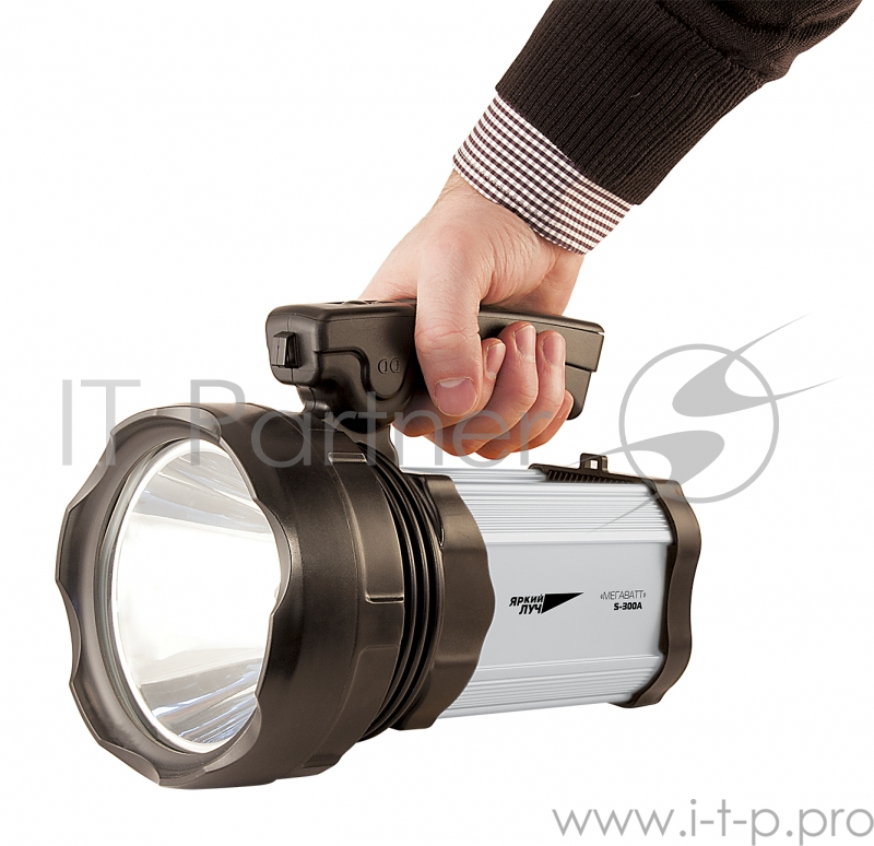 Фонарь ЯРКИЙ ЛУЧ S-300A МЕГАВАТТ прожек.CREE XM-L 300лм 3реж.+кемпинг 450лм 2реж.