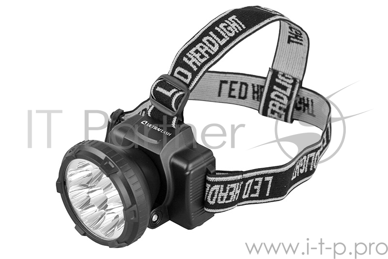 Фонарь ULTRAFLASH LED5363 налобн аккум 220в черный 9led 2 реж пласт бокс