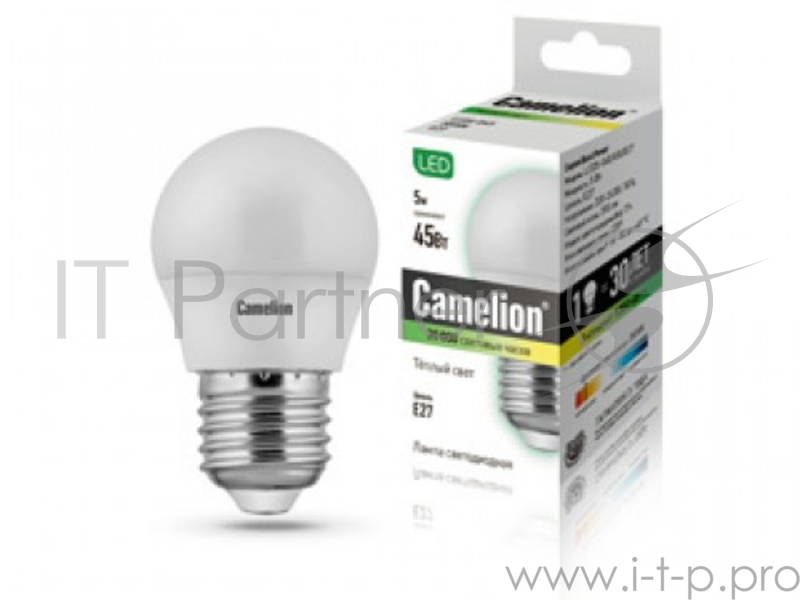 Лампа светодиодная CAMELION LED5-G45/830/E27 5Вт 220В Е27 3000К