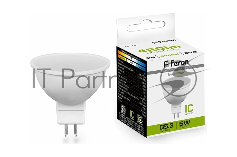 Лампа светодиодная FERON 25126 230V G5.3 4000K, LB-24