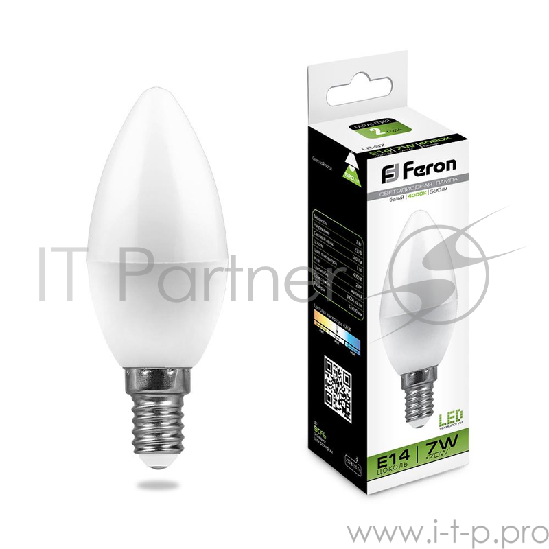 Лампа светодиодная FERON 25476 (7W) 230V E14 4000K, LB-97