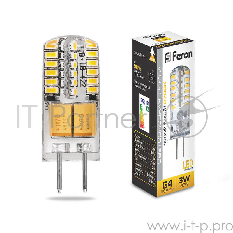 Лампа светодиодная FERON 25531 (3W) 12V G4 2700K, LB-422