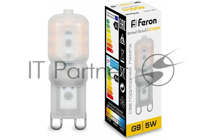Лампа светодиодная FERON 25636 (5W) 230V G9 2700K, LB-430