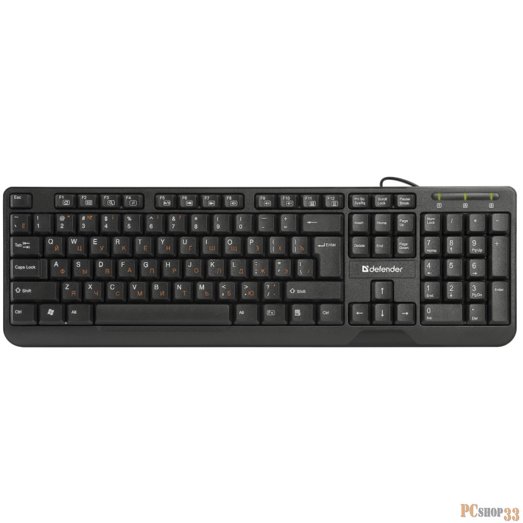 Клавиатура Defender OfficeMate HM-710 RU Black USB 45710 {Проводная клавиатура, полноразмерная, 104кн}