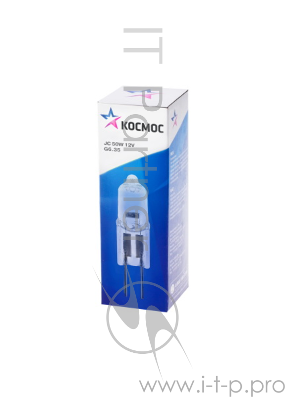 Лампа галогенная капсульная КОСМОС JC 12В/50Вт G6.35