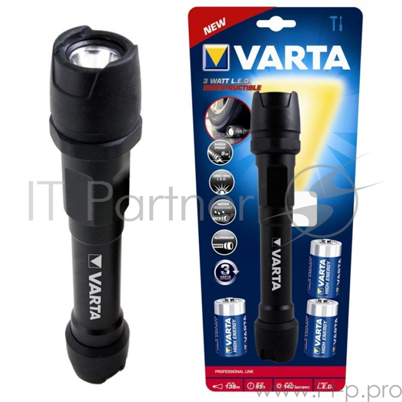 Фонарь VARTA 3W LED INDESTRUCTIBLE 3C
