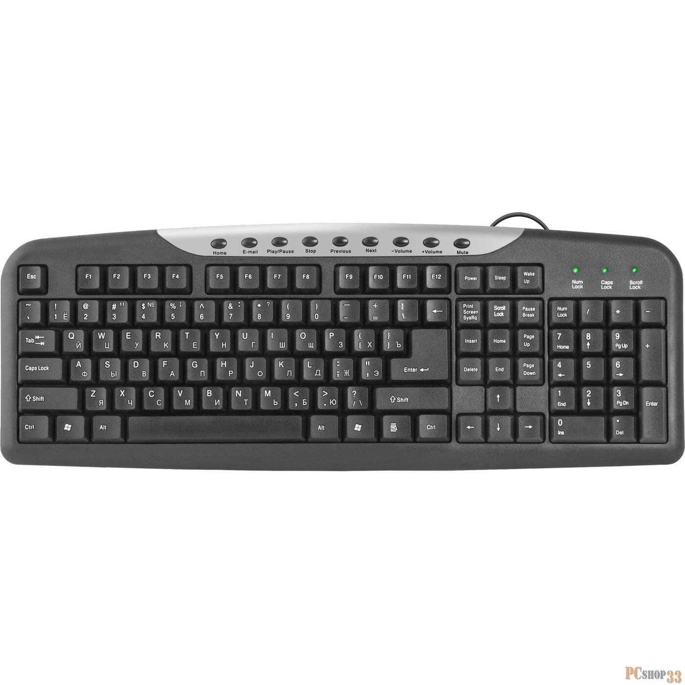 Клавиатура Defender HM-830 RU Black USB 45830 {Проводная клавиатура, полноразмерна}