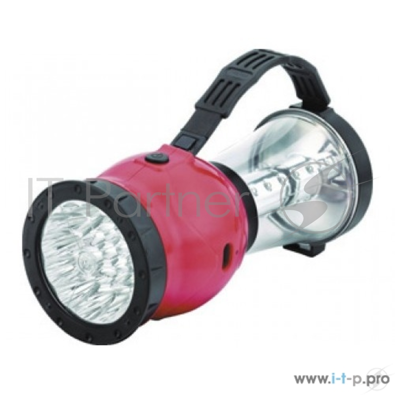 Фонарь Camelion LED29318 (фонарь акк. 220В кемп, 19/24 LED, 4В 2,3А-ч, пласт, красный, коробка)