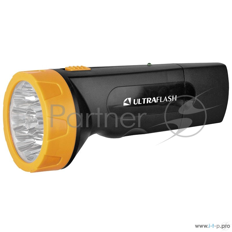 Фонарь Ultraflash LED3829 (фонарь аккум 220В, черн /желт, 9 LED, SLA, пластик, коробка)