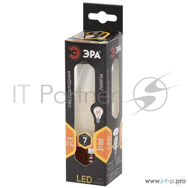 ЭРА Б0027952 Светодиодная лампа свеча матовая F-LED B35-7w-827-E14 frozed