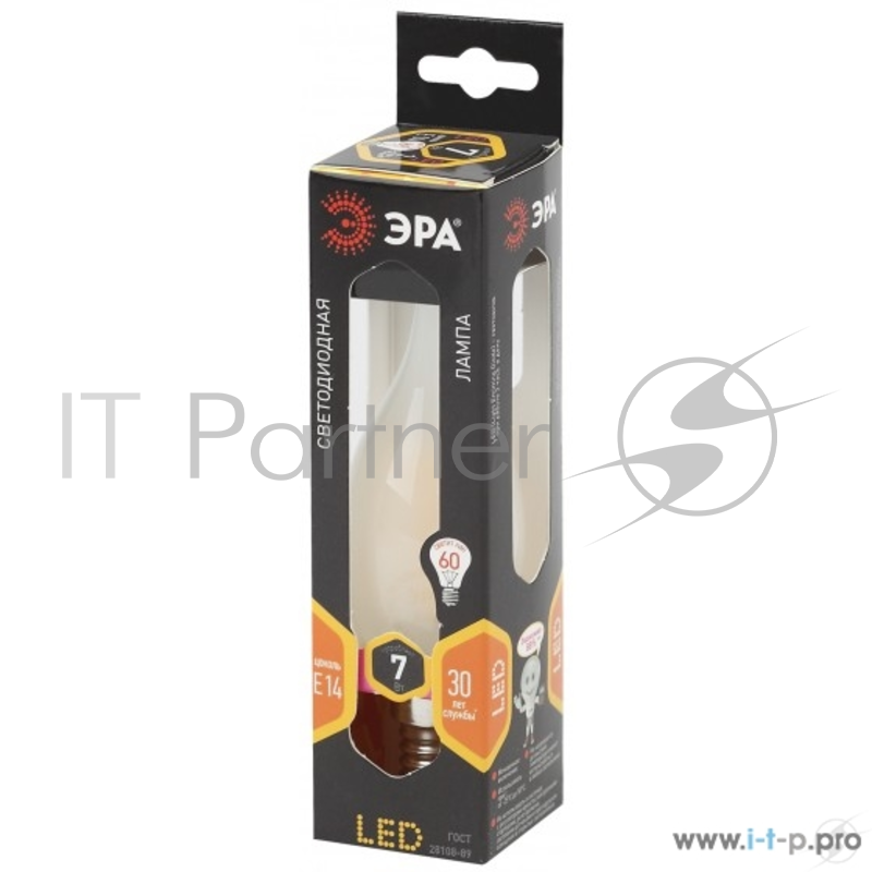 ЭРА Б0027954 Светодиодная лампа свеча на ветру матовая F-LED BXS-7w-827-E14 frozed