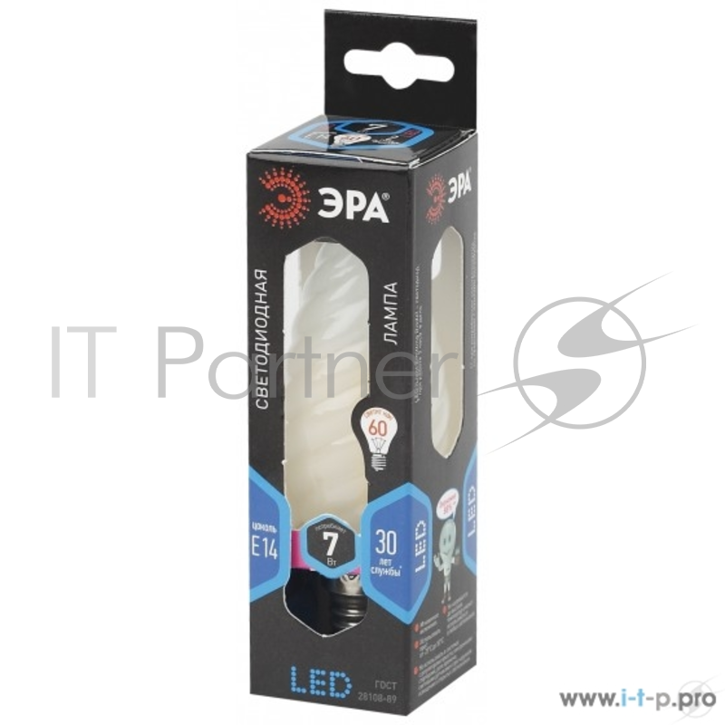 ЭРА Б0027963 Светодиодная лампа свеча витая матовая F-LED BTW-7w-840-E14 frozed