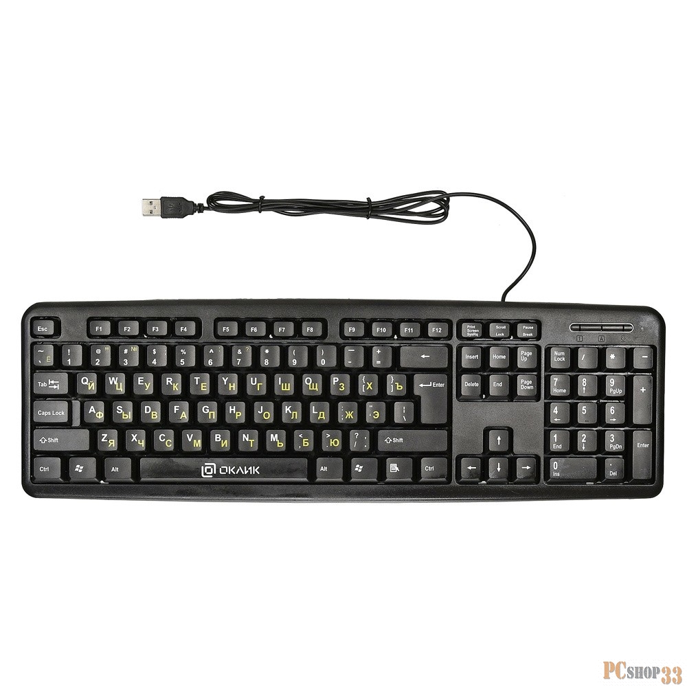 Клавиатура Oklick 130M черный USB 337077