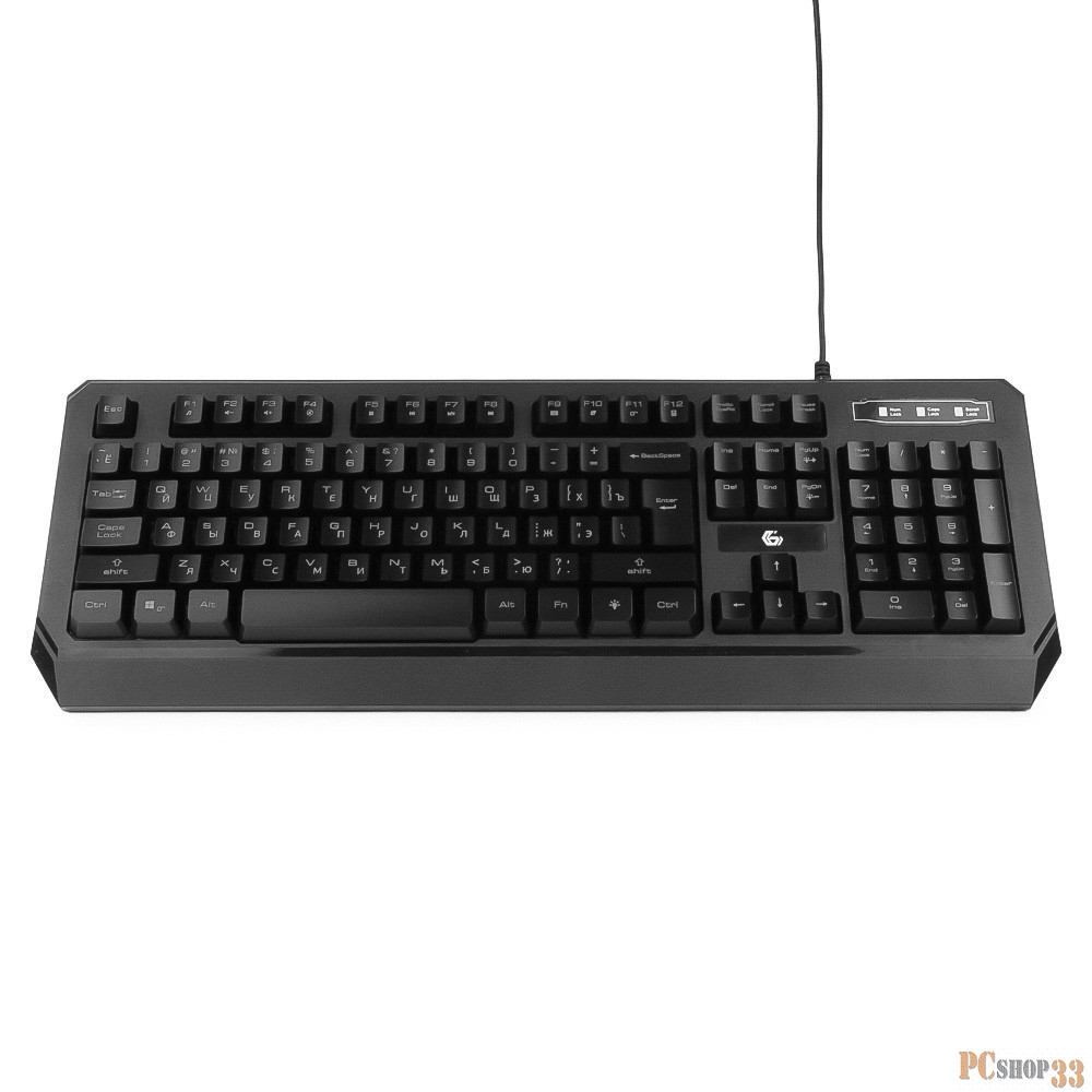 Клавиатура Клавиатура игровая Gembird KB-G20L черный USB {104 клавиши, подсветка синяя, FN клавиши, кабель 1.75м}