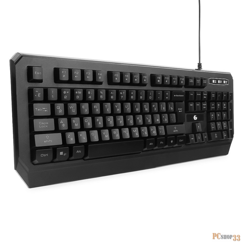 Клавиатура Клавиатура игровая Gembird KB-G20L черный USB {104 клавиши, подсветка синяя, FN клавиши, кабель 1.75м}