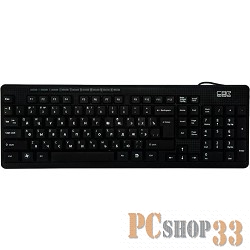 Клавиатура CBR KB 111M Black USB, Клавиатура 102 кнопки+мультимедия 9 кнопок, поверхность под карбон