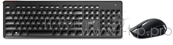Клавиатура Genius Genius Wireless Desktop Combo SlimStar 8006, smart keyboard + mouse (USB, Black, Rus) 31340002402
