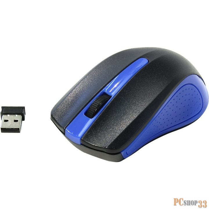 Мышь Oklick 485MW black/blue optical (1200dpi) cordless USB (2but) 997826