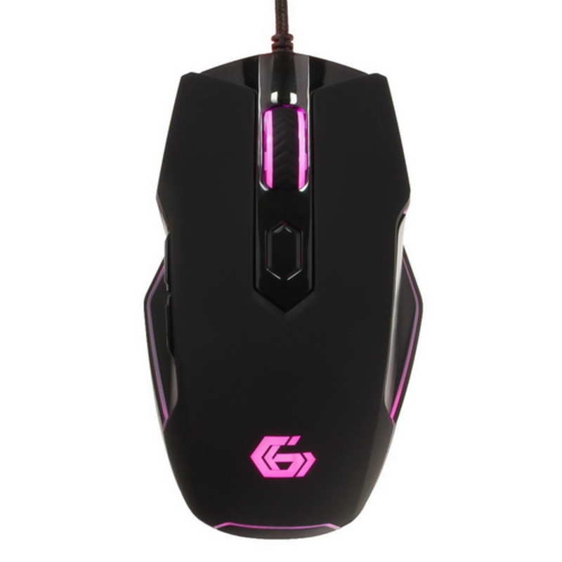 Мышь Gembird MG-740 черный USB {Мышь игровая, чип Avago, 4000DPI, 6кн, подсвет 16млн цв, ПО, каб ткан 1.7м}