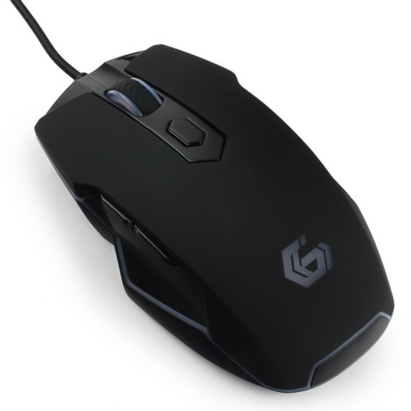 Мышь Gembird MG-740 черный USB {Мышь игровая, чип Avago, 4000DPI, 6кн, подсвет 16млн цв, ПО, каб ткан 1.7м}