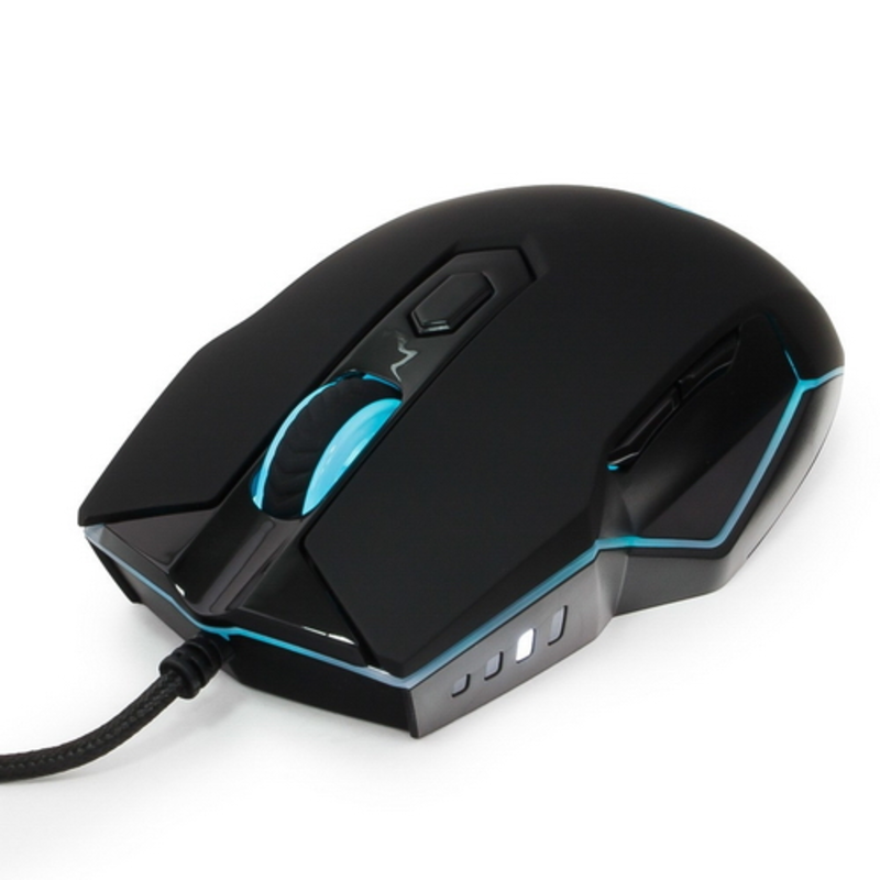 Мышь Gembird MG-740 черный USB {Мышь игровая, чип Avago, 4000DPI, 6кн, подсвет 16млн цв, ПО, каб ткан 1.7м}