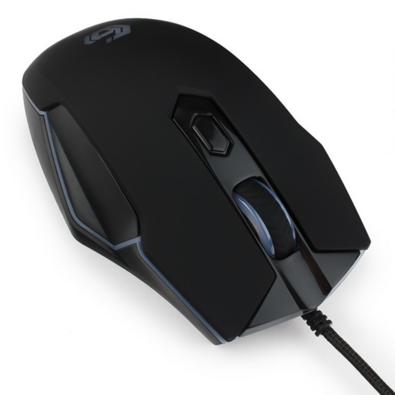 Мышь Gembird MG-740 черный USB {Мышь игровая, чип Avago, 4000DPI, 6кн, подсвет 16млн цв, ПО, каб ткан 1.7м}