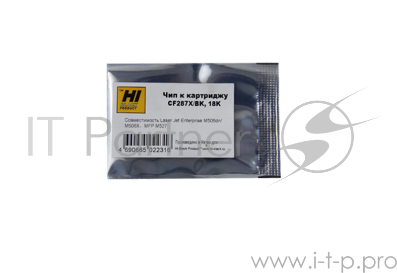 Чип Hi-Black к картриджу HP LJ Enterprise M506/M527 (CF287X), Bk, 18K