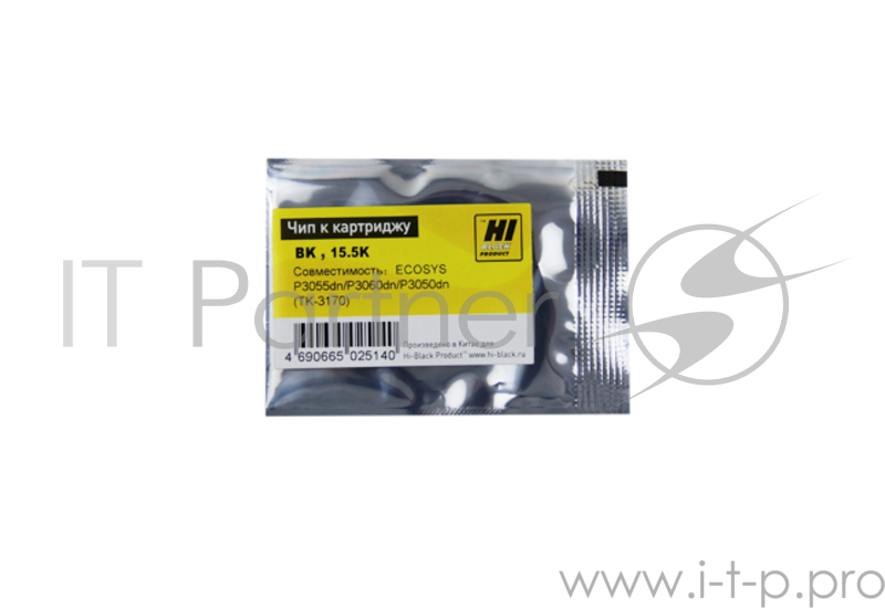 Чип Hi-Black к картриджу Kyocera ECOSYS P3055dn/P3060dn/P3050dn (TK3170), Bk, 15,5K